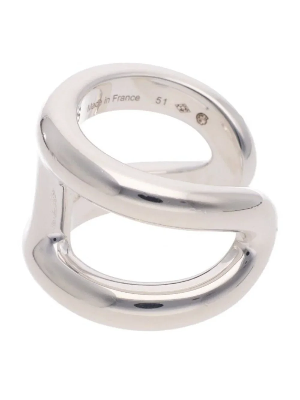 Hermes Osmose GM Silver Ring